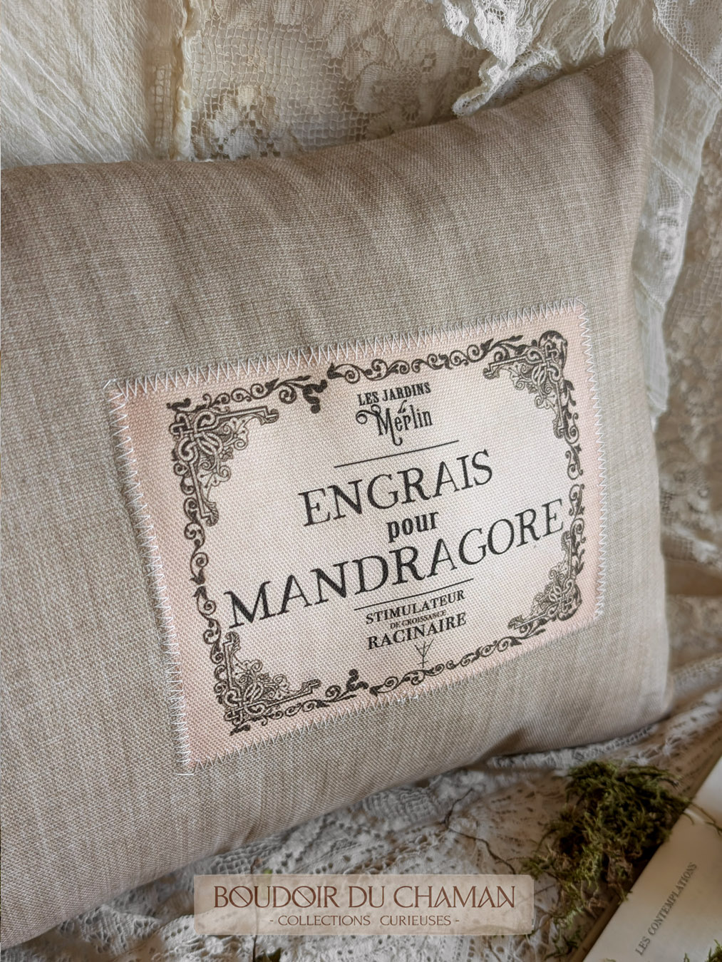 la housse de coussin Engrais pour Mandragore . illustration vintage 50X30cm – Image 3