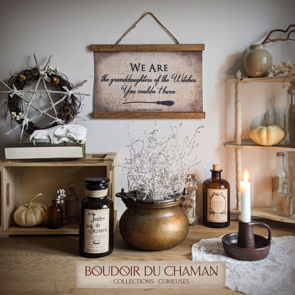 la tenture Les Descendantes . citation sorcellerie pagan