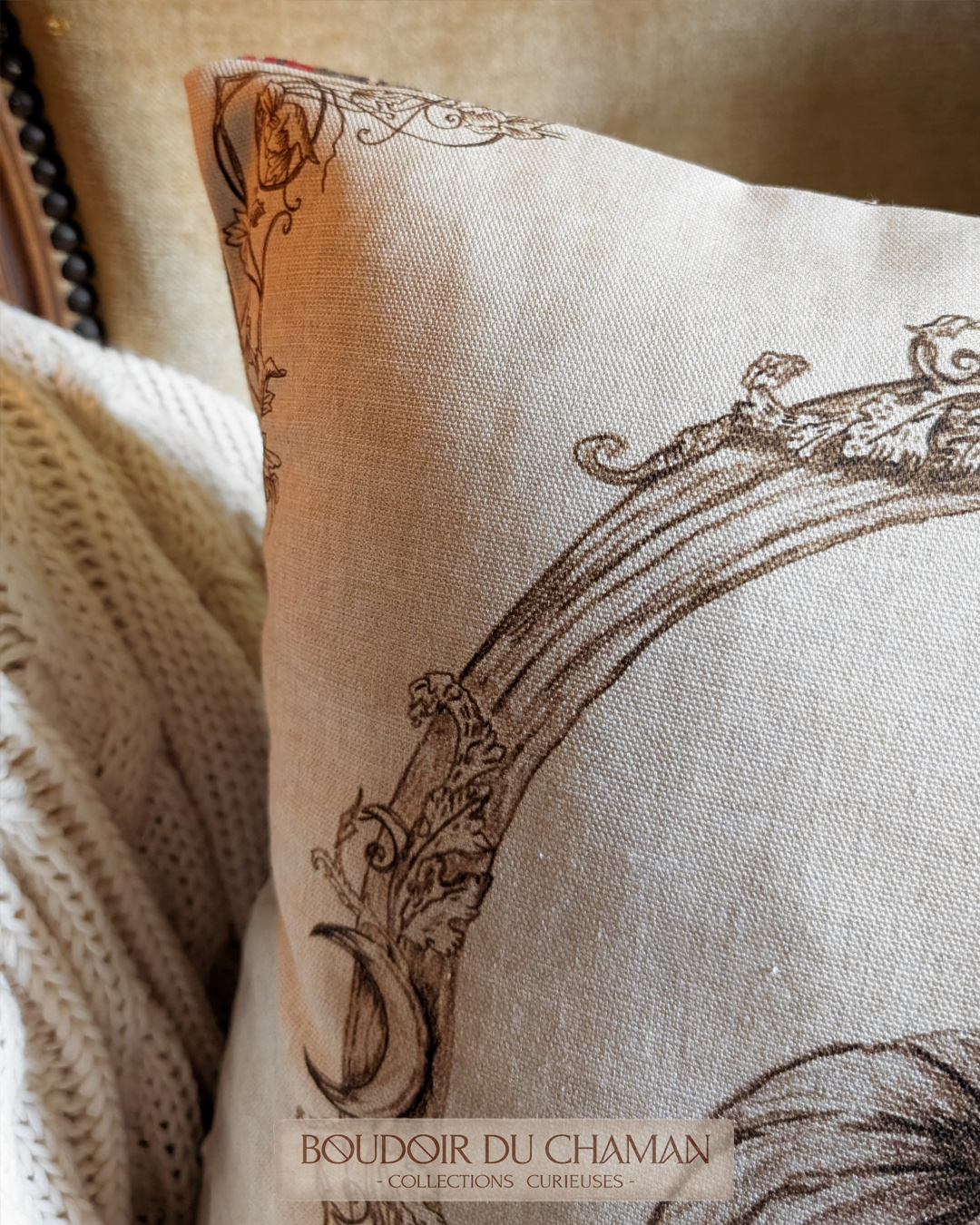 La housse de coussin Citrouille Enchantée Tartan de Noël . illustration originale 40X40cm – Image 6