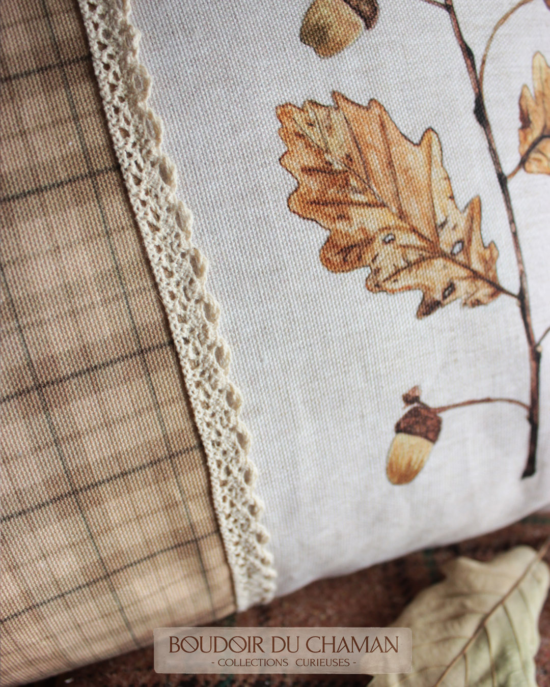 la housse de coussin Simple Life. Tartan Potiron. illustration originale du boudoir 30X50cm – Image 7